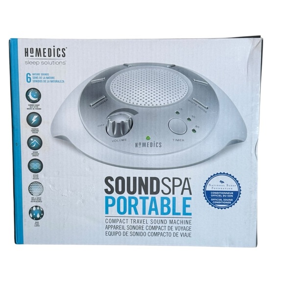 HoMedics Sound Spa Portable Sound Machine: Relaxation Machine 6 Nature Sounds - Picture 1 of 9